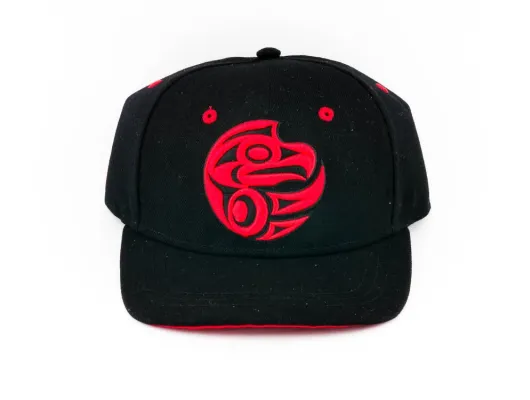 Native Totemic Hat With Red Raven Design