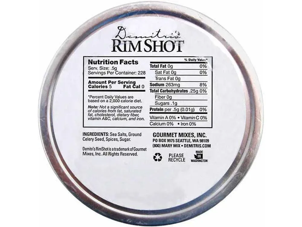 Demitri's RimShot Regular Or Bacon Flavored Bloody Mary Rim Salt - 3
