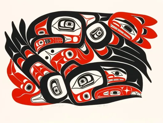 Love Birds Northwest Coast Formline Design Limited Edition Silk Screen Print