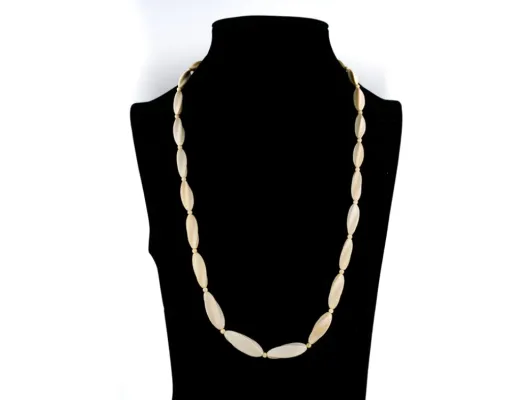 Ivory Jacks Fossilized Woolly Mammoth Ivory Wave Beaded Necklace