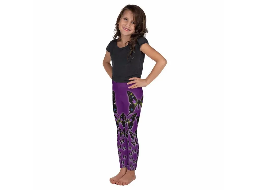 Purple Spotted Swallowtail 3 Kids' Leggings - 3