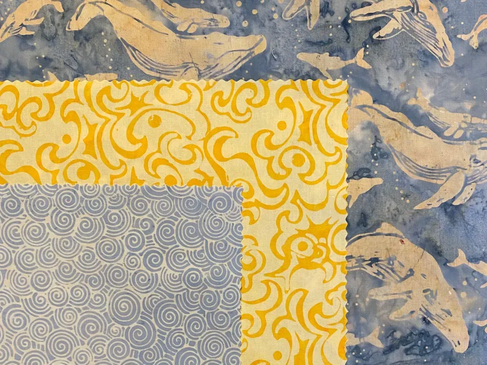 Humpback Whale Batik "Blues" Beeswax Wrap 3-Pack - 3