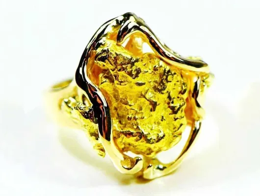 Orocal Large Gold Nugget Women's Ring With Side Nuggets - RL232L