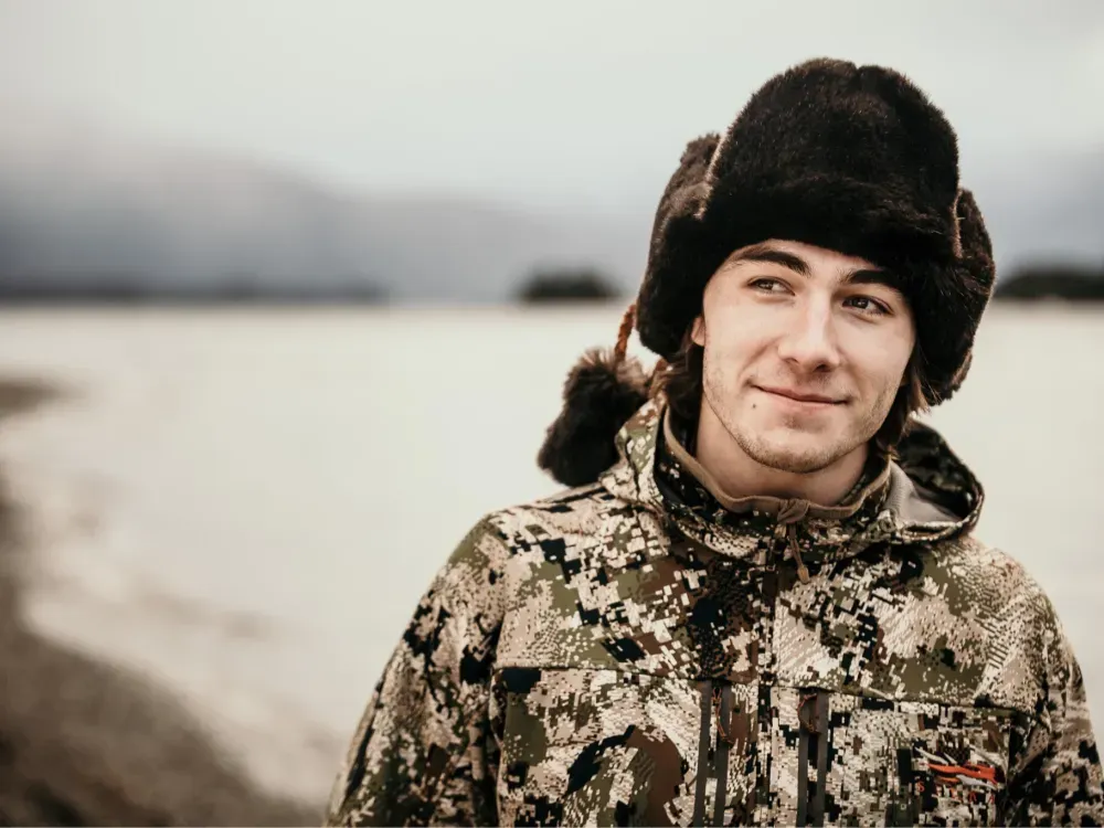Sea Otter Fur Trapper Hat with Seal Skin - 1