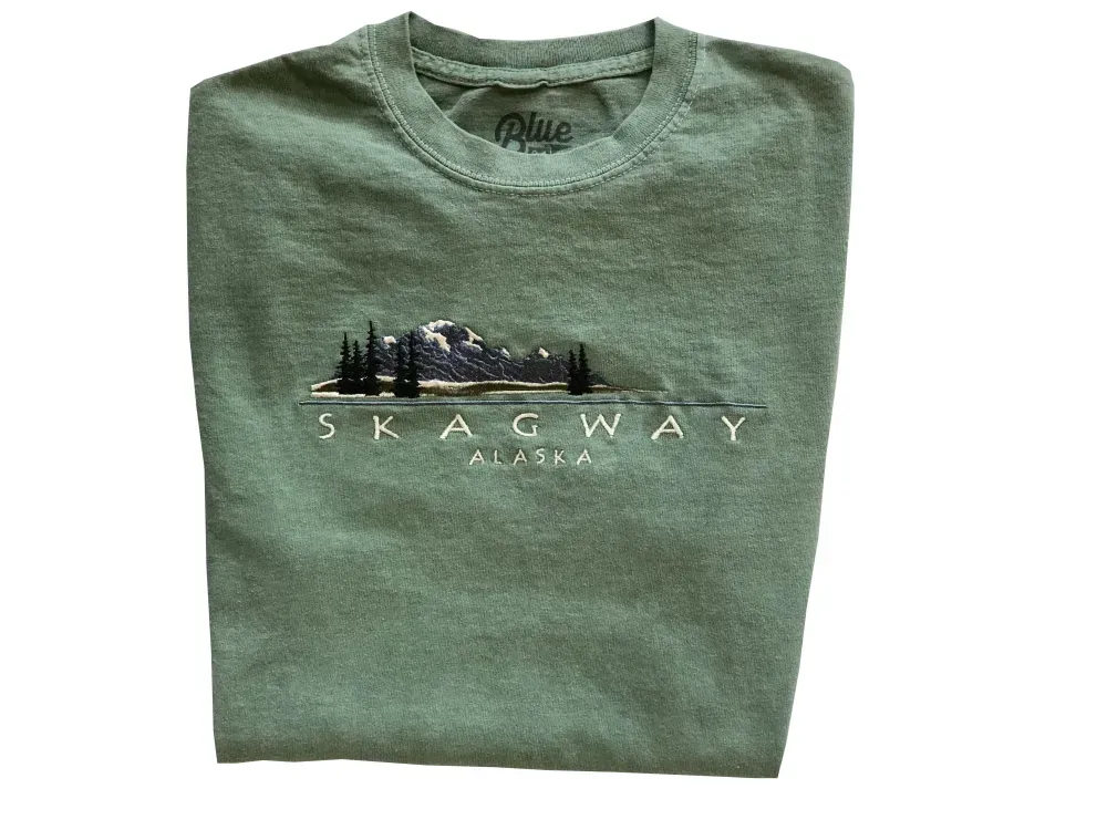 Alaska Majesty Mountains Embroidery T-Shirt - 2