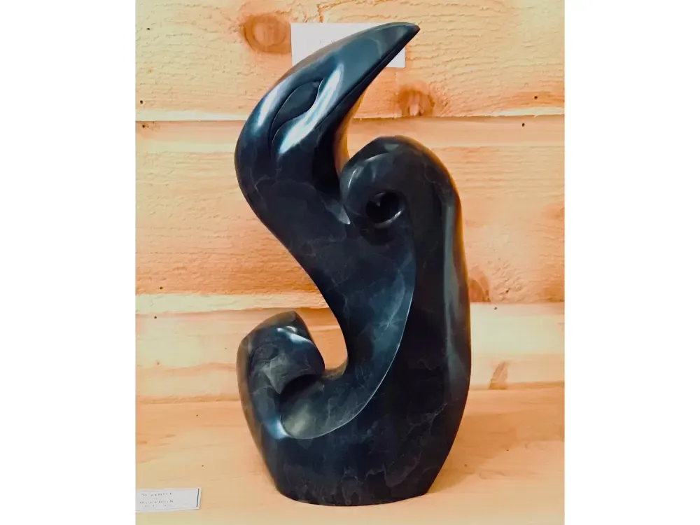 Raven Eagle Love Sculpture Cast Bronze - 1