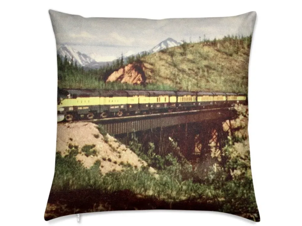 Alaska Railroad Classic Train Luxury Pillow - 1