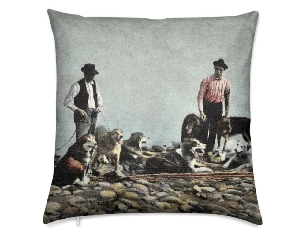 Alaska Huskies and Pioneer Mushers Luxury Pillow - 1
