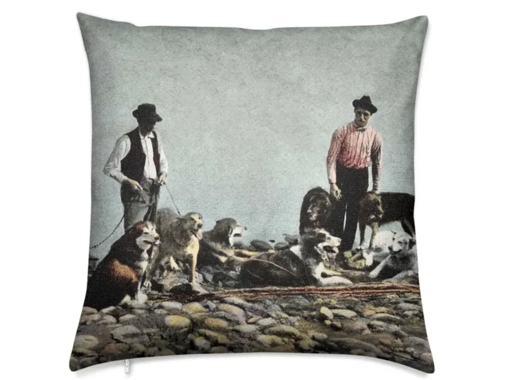 Alaska Huskies and Pioneer Mushers Luxury Pillow - 1
