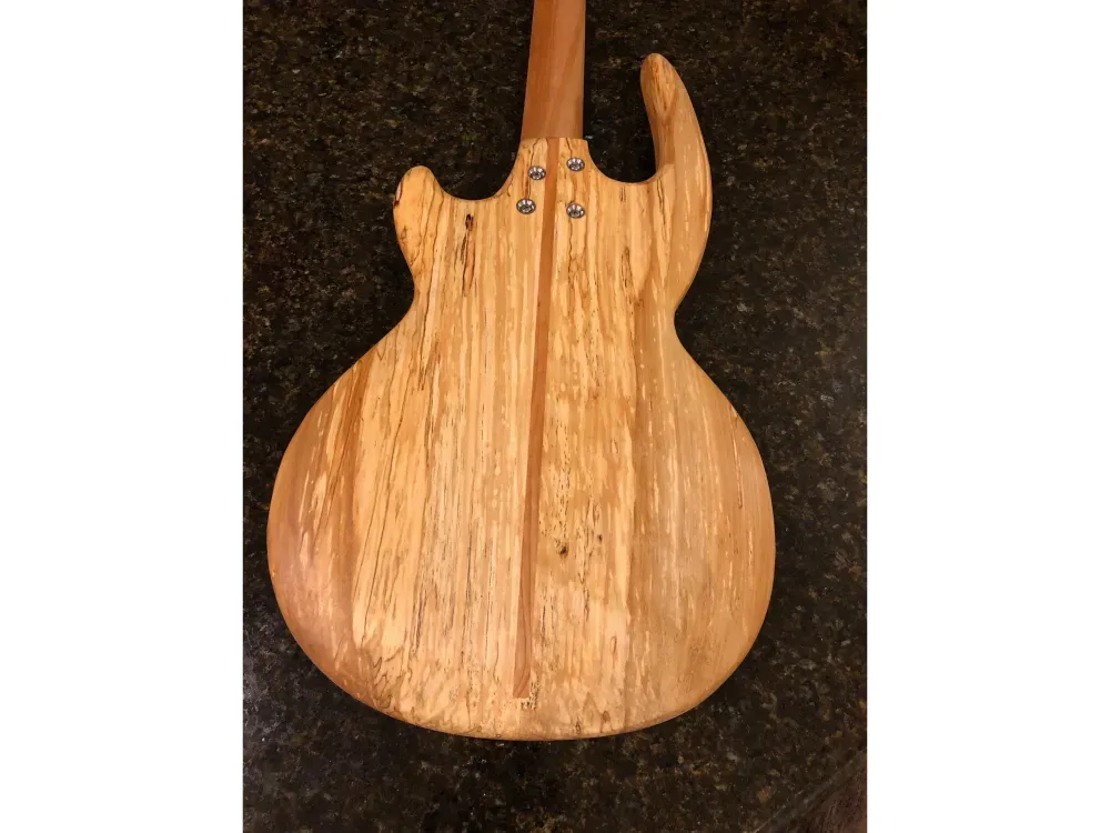 Alaskan Spalted Birch Fretless Short Scale Bass - 3