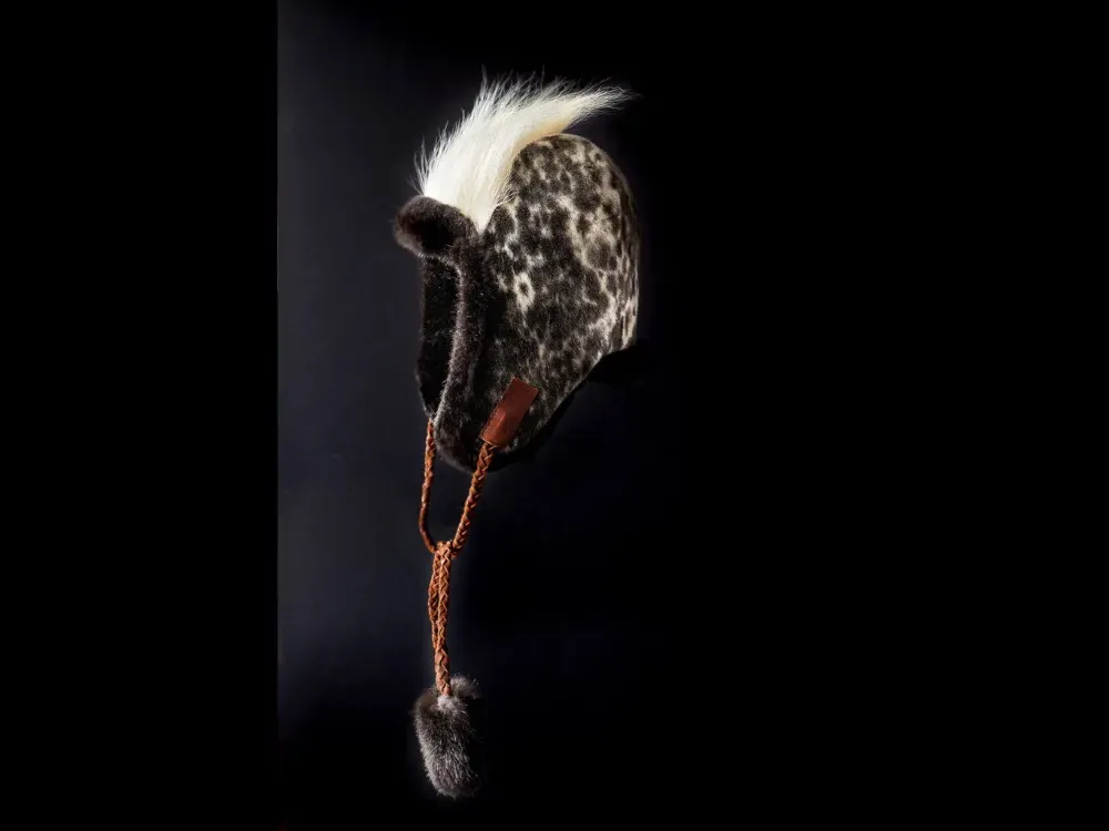 Polar Bear Fur Brim, Seal Skin Trapper Hat lined with Sea Otter Fur - 1