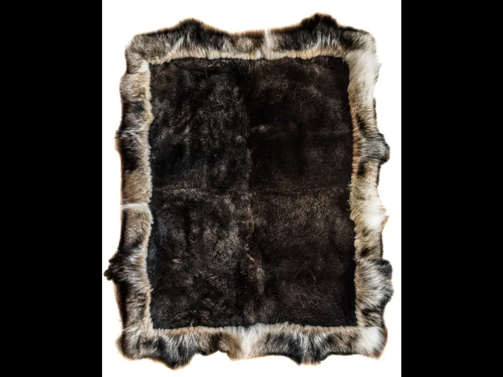 Sea Otter Fur Blanket with Alaskan Timberwolf Trim - 2
