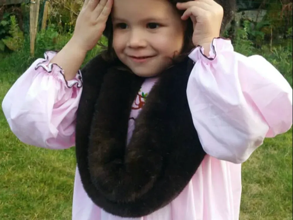 Double Wrap Sea Otter Fur Infinity Scarf - 4