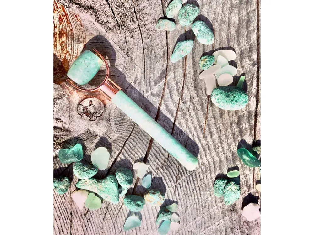 glacial glow Amazonite Facial Roller - 3