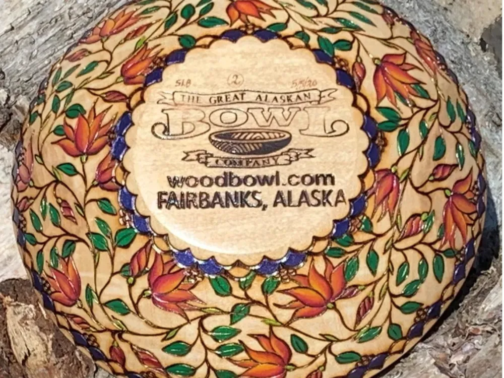 Red Flower Art Bowl - 1
