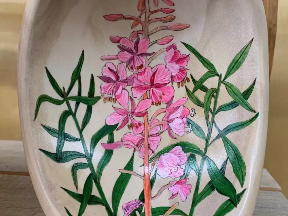 Arc Shaped Fireweed Art Bowl - 1