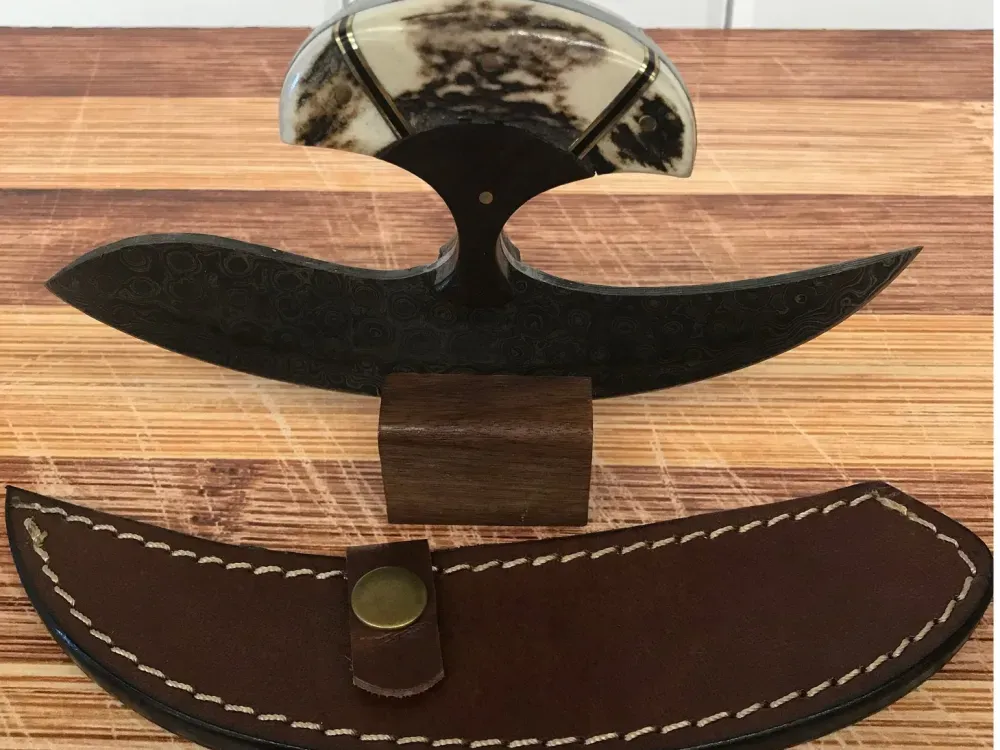 Damascus Steel Angler Ulu - 1