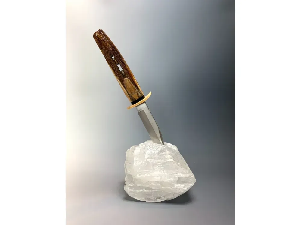 Fossil Walrus Tusk Artifact Handle Knife - 2