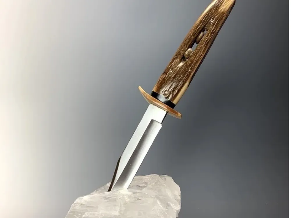 Fossil Walrus Tusk Artifact Handle Knife - 1
