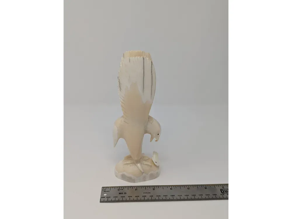 Carved Walrus Tusk - Eagle - 5
