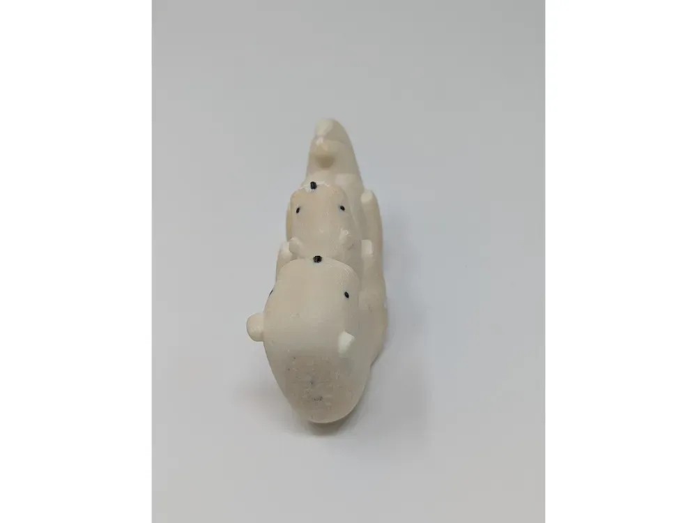 Carved Walrus Tusk - Laying Otter with Pup - 3