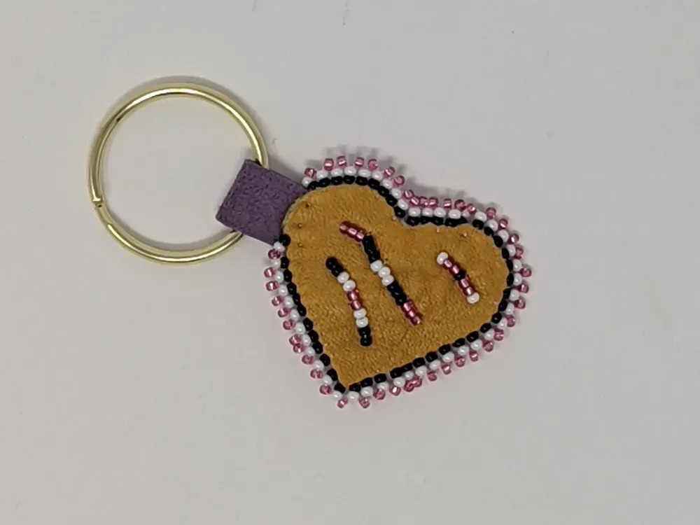 Beaded Leather Keychain - 2