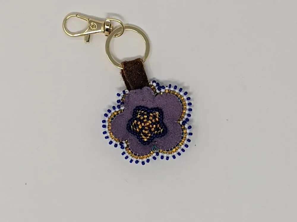 Beaded Leather Keychain - 3