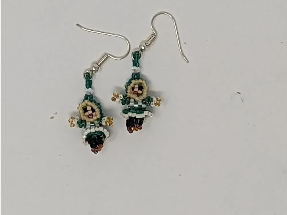 Beaded Dancing Doll Earrings - 2
