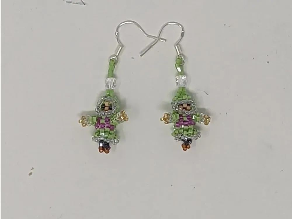 Beaded Dancing Doll Earrings - 3