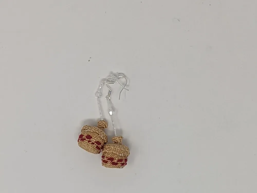 Miniature Seagrass Basket Earrings - 3