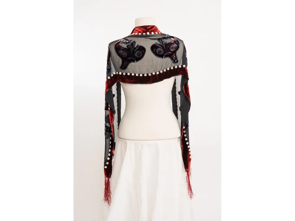 Killer Whale Rider Scarf With Mother of Pearl Buttons - 3