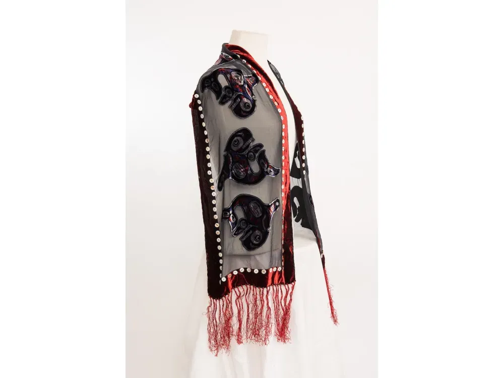 Killer Whale Rider Scarf With Mother of Pearl Buttons - 2