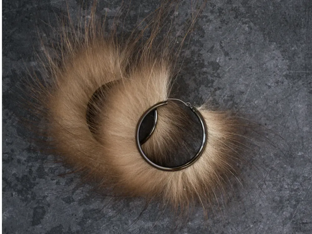 Giant Wolverine Hoop Earrings - Gunmetal finish - 1