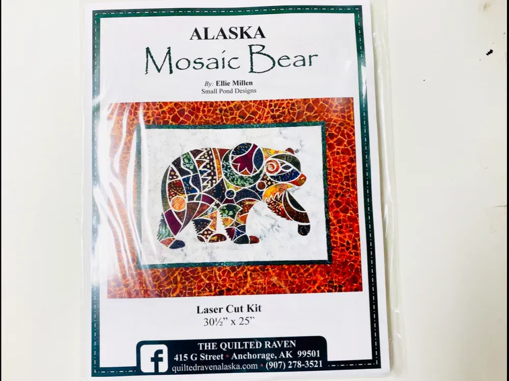 Alaska Mosaic Bear Laser Cut Applique Kit - 1