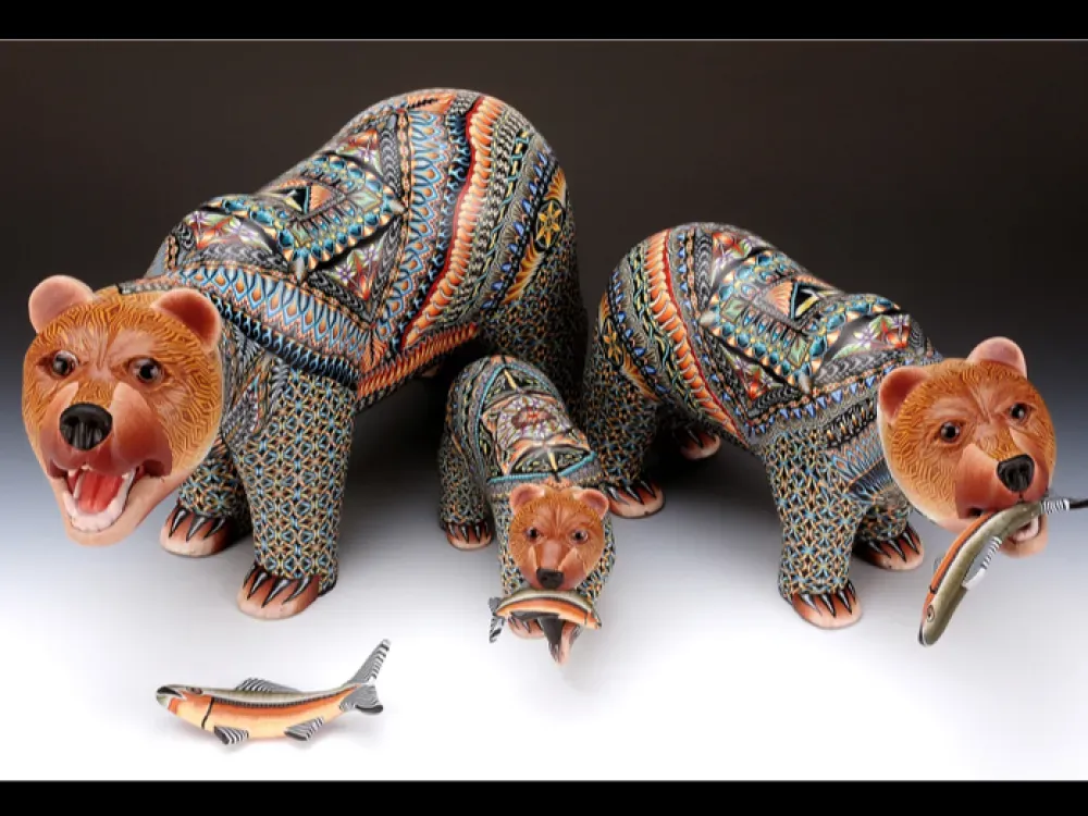 "Grizzly" Fimo Creations Polymer Clay Sculpture by Jon Anderson - 3