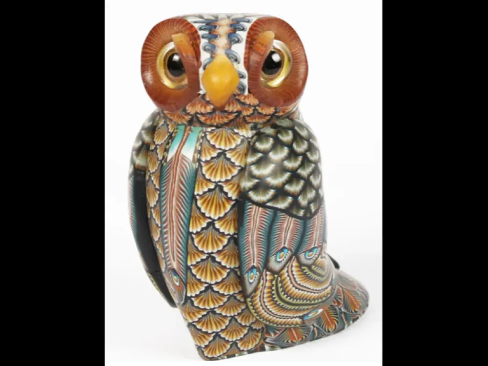 "Owl" Fimo Creations Polymer Clay Sculpture by Jon Anderson - 3