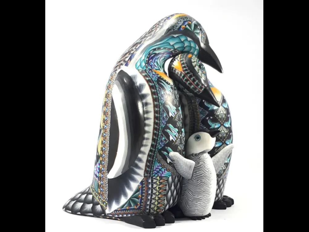 "Penguin Family" Fimo Creations Polymer Clay Sculpture by Jon Anderson - 2