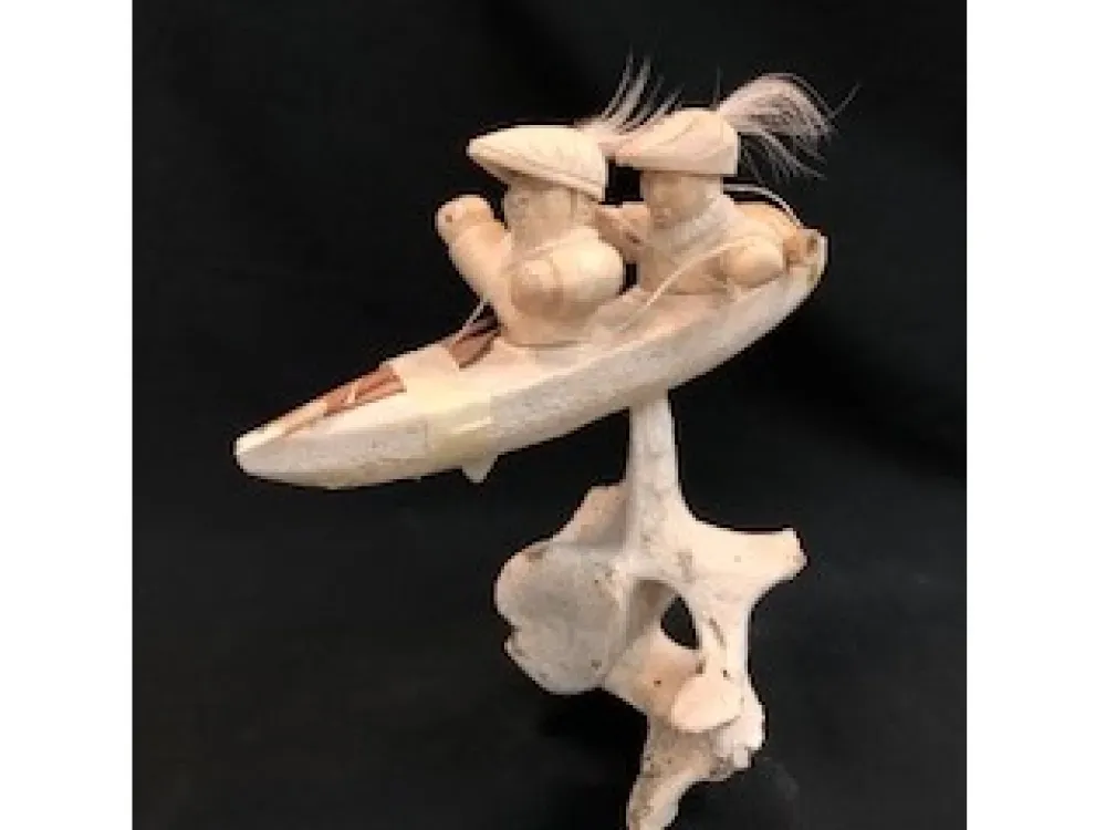 "Jaw Bone Biddarka" Carving On Soapstone by Ron Ekemo - 2