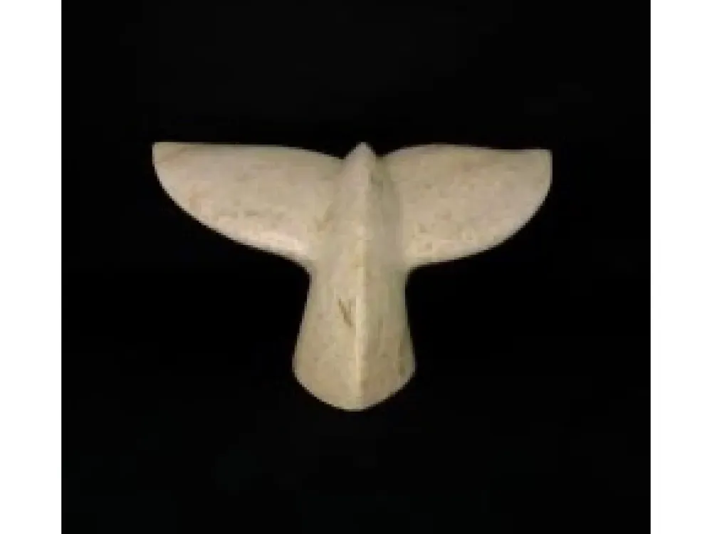"Whale Tail Carving On Soapstone By Eddie Lee - 1