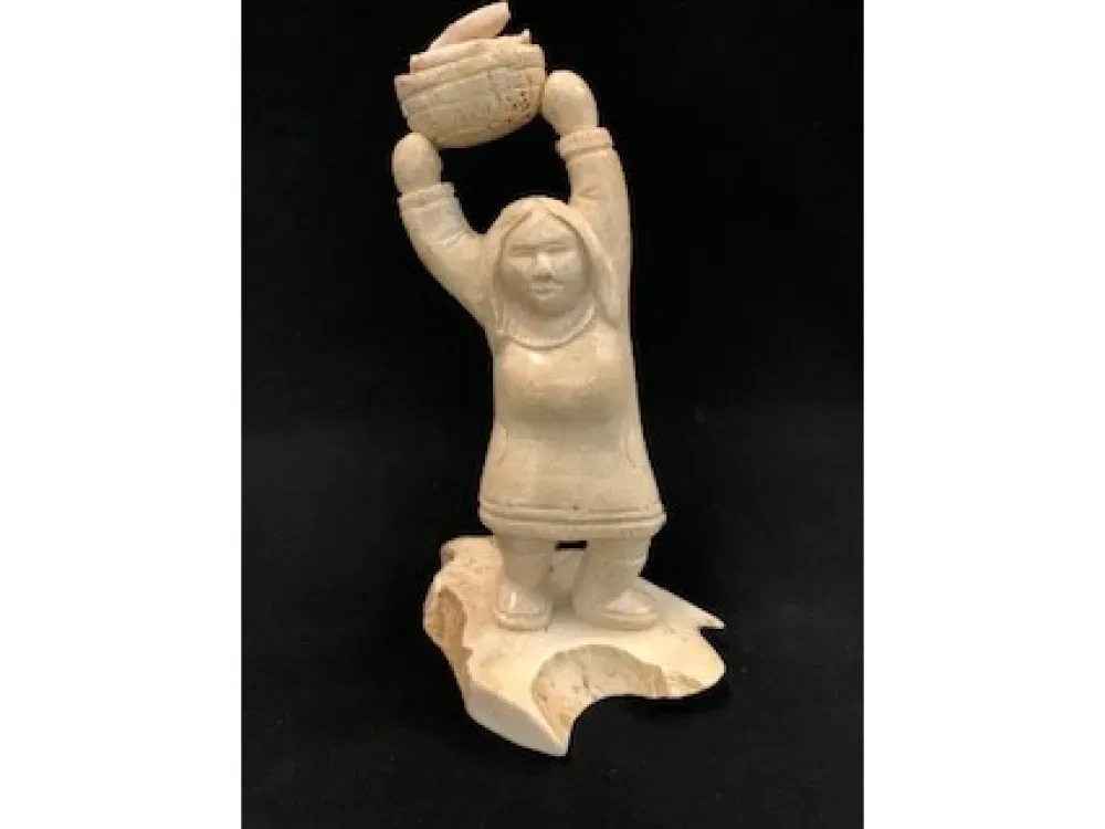 Walrus Jaw Bone Carving By Ron Ekemo - 1