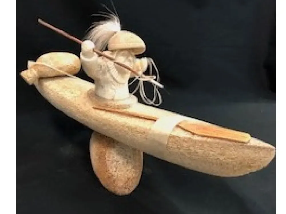Walrus Jaw Bone Carving By Ron Ekemo - 1
