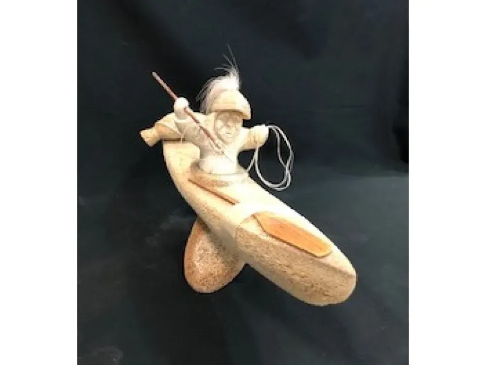 Walrus Jaw Bone Carving By Ron Ekemo - 2