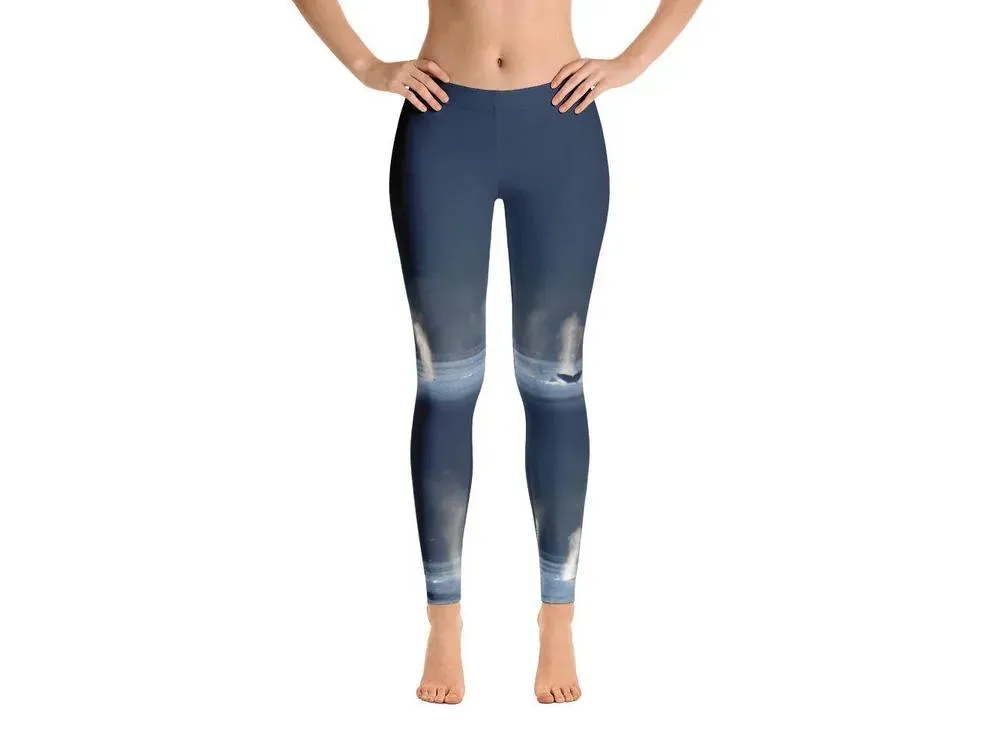 Whales in Silver Bay Leggings - 1