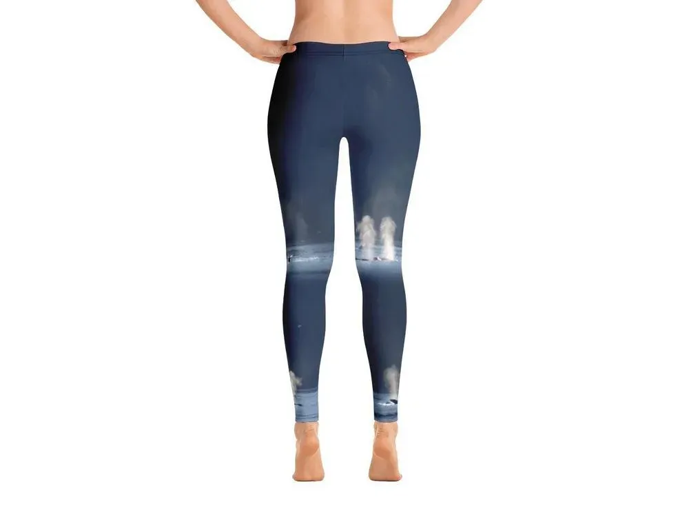 Whales in Silver Bay Leggings - 2