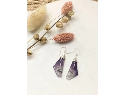 Amethyst Wrapped Earrings