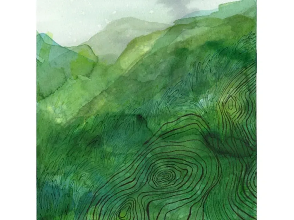 Mountain Map Silk Scarf - 2