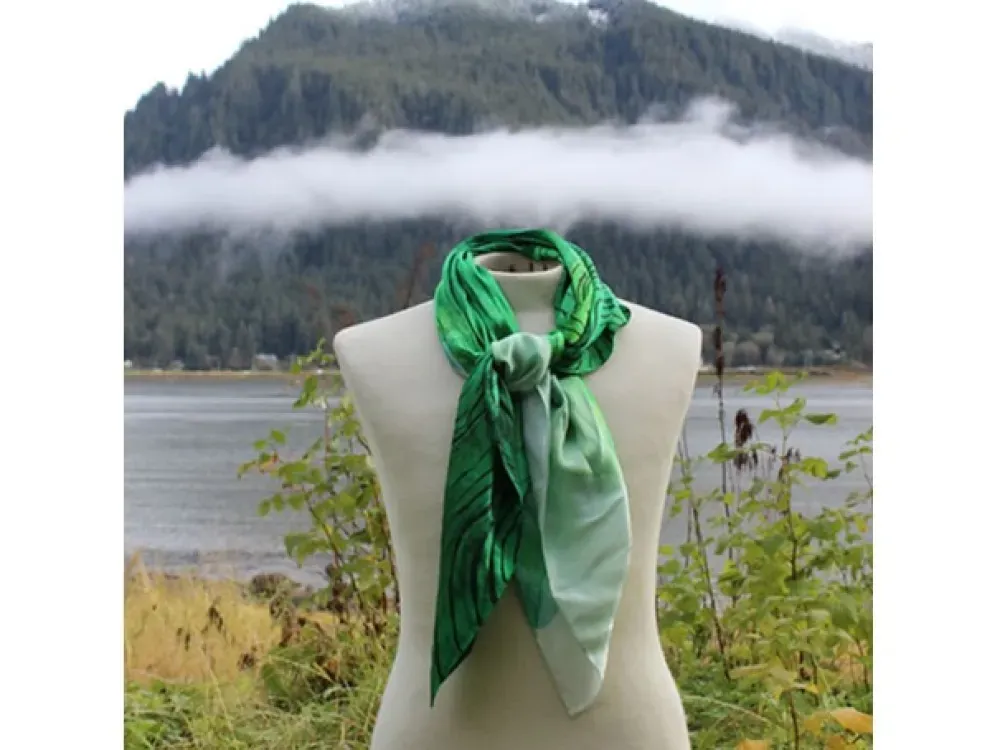Mountain Map Silk Scarf - 3