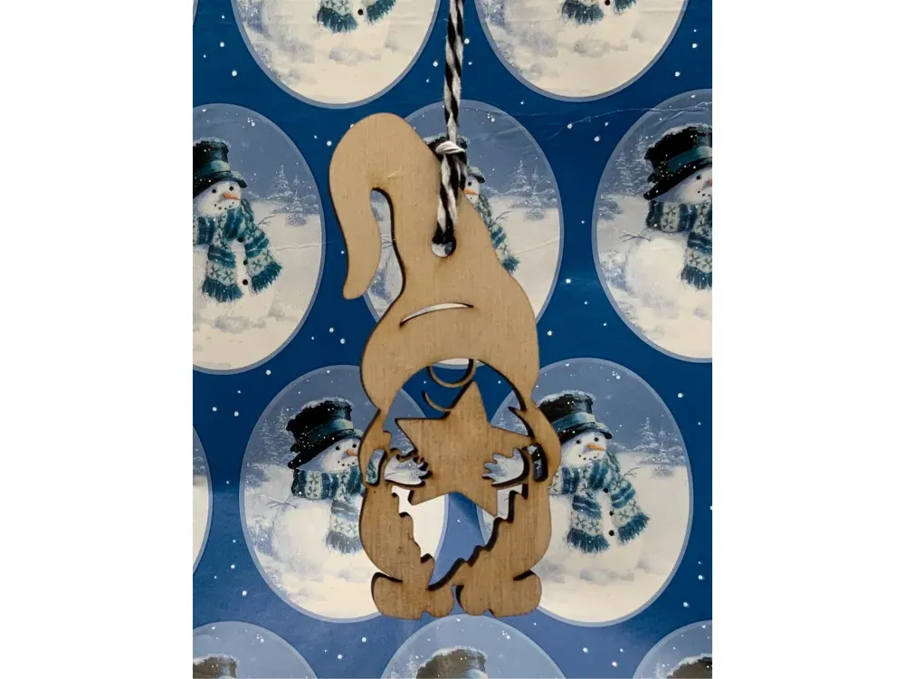 Wooden Gnome Ornament - 5