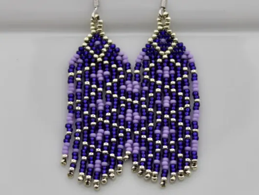 Hexagonal Beaded Fringe Earring