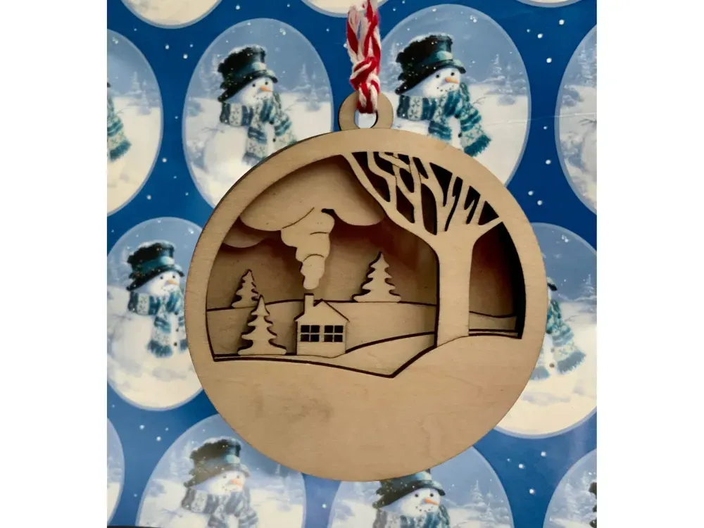 Wooden Holiday Ornament - 4